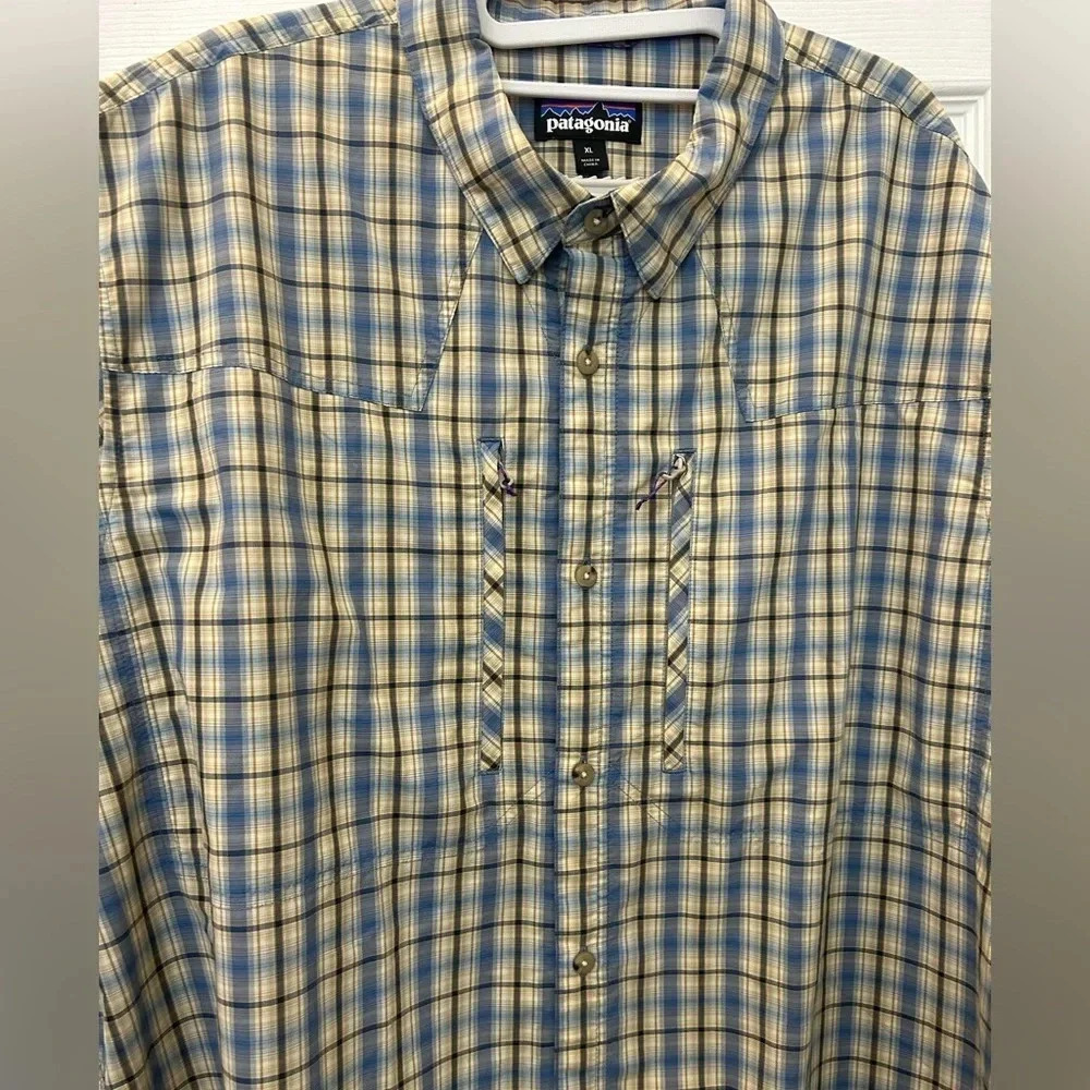 ! PATAGONIA - Zip Chest Pockets - Plaid Fishing Hiking Mens XL Shirt - Picture 3 of 6